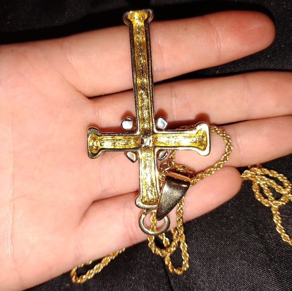 Gold Cross Necklace - Picture 2 of 3
